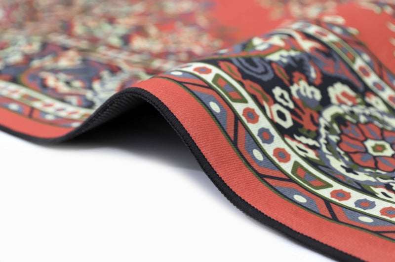 Alkaffary Afrah Al Hanaa Area Rug, Heritage Design with Elegant Patterns, Elegant Patterns, High-Quality Materials, Luxury Design, for Occasions, 165x260 cm, Red - Image 2